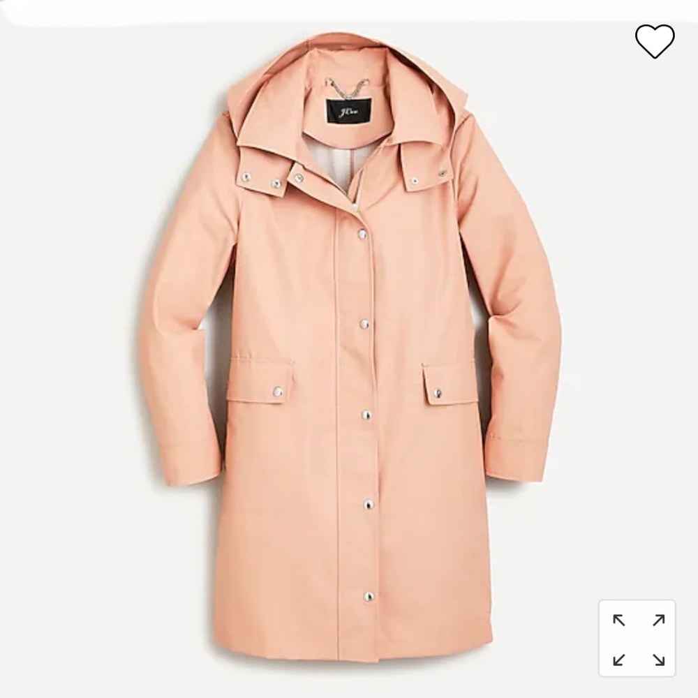 NWT J. Crew Pink Classic Riancoat S